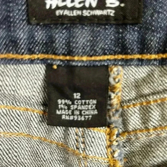 Allen B by Allen Schwartz Jeans Womens 12 Dark wash Denim blue Flare (0210) - Picture 3 of 12